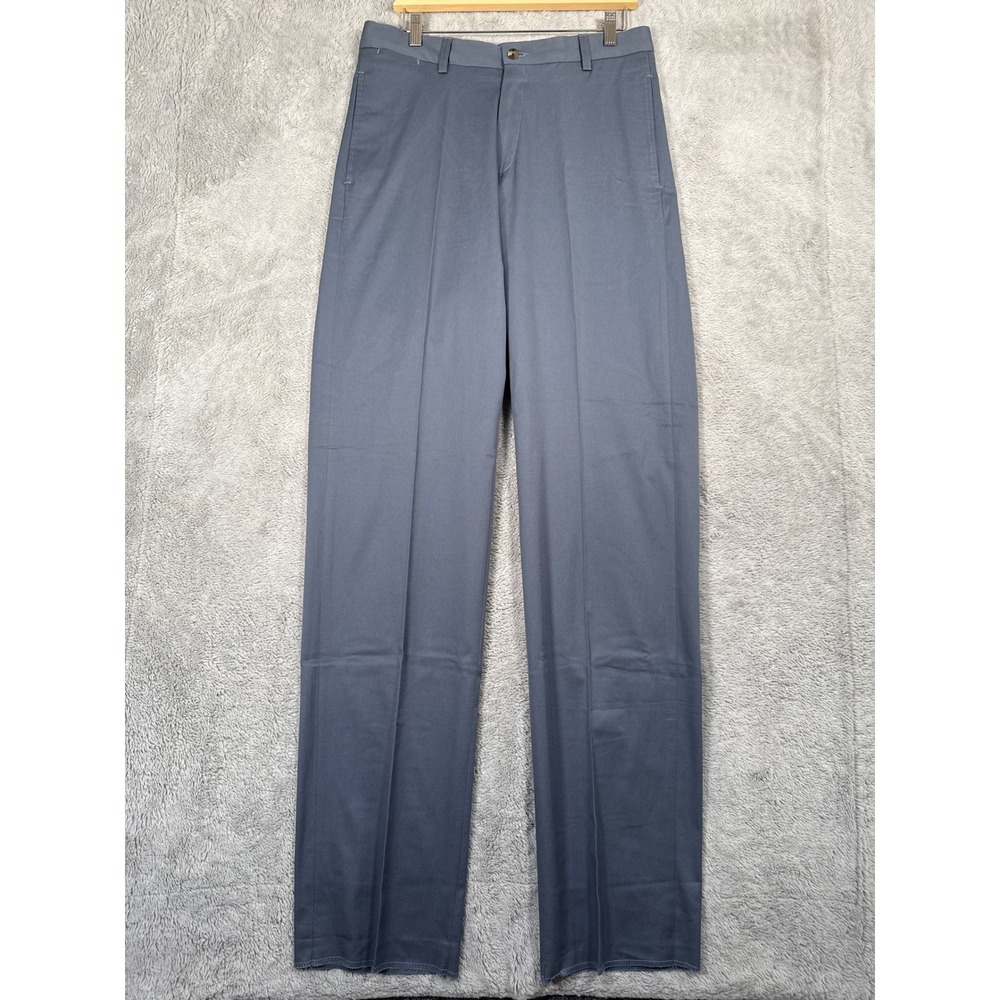 Charleston Khakis Mens 32xUnhemmed Bluish Gray Stretch Chino Pants Peppy Golf